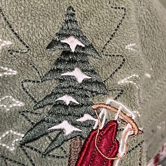Croft & Barrow Sport Women’s Green Fleece Jacket Snowman Embroidered Size Small - Picture 4 of 13
